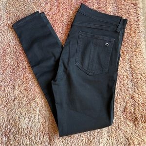 Rag & Bone High Rise Ankle Skinny Jeans in Black Tuxedo, size 30